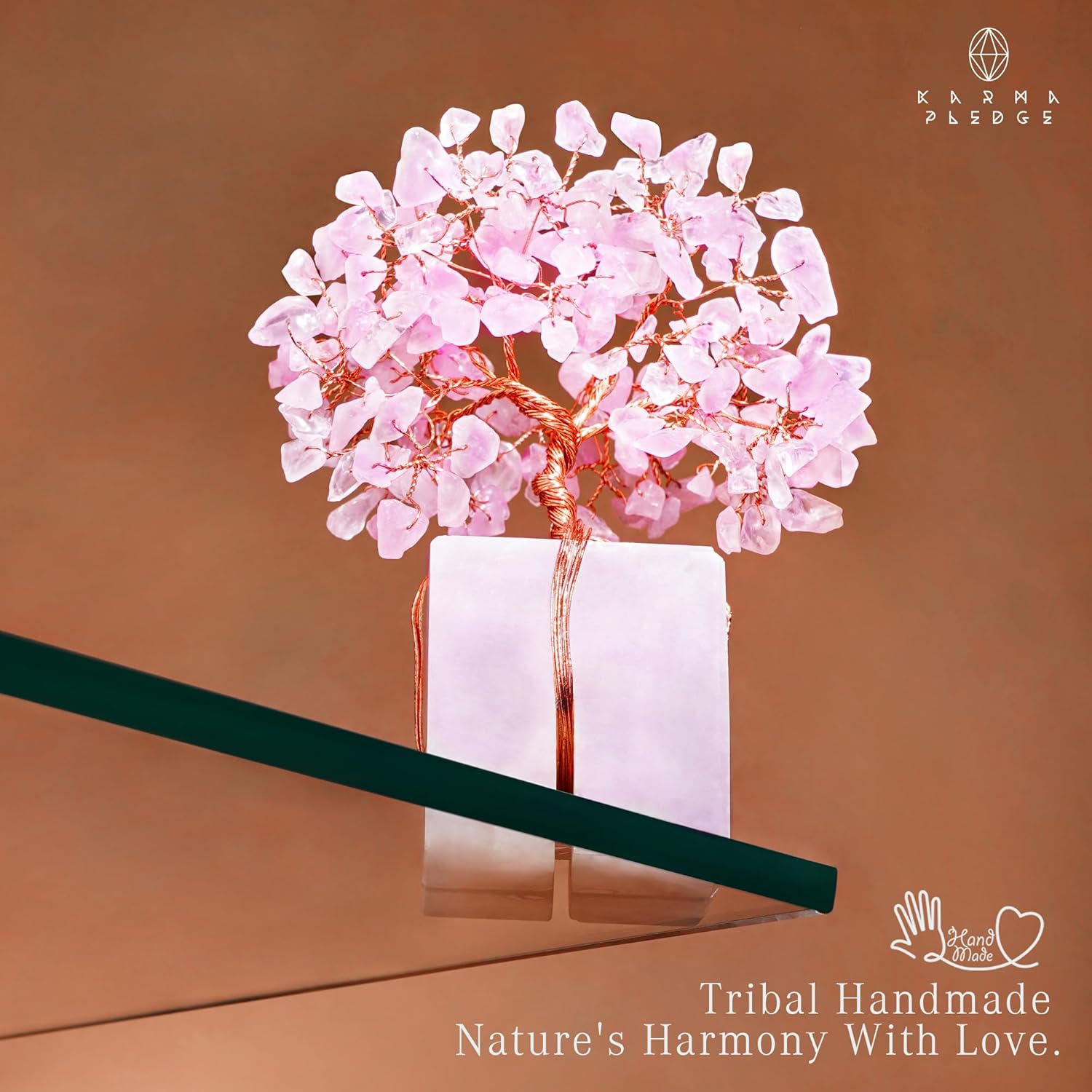 Rose Quartz Crystal Tree of Life Unique Birthday Gifts for Women, Mom, Sister, Friends. Handcrafted Chakra Healing Crystal and Stones for Positivity, Money, Luck, Aesthetic Home and Office Decor - Image 6