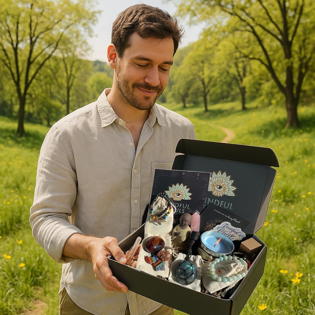 Mindful Souls Spiritual Healing Gift Set – Meditation & Mindfulness Box with Buddha Figurine, Healing Crystals, Mala Beads, Essential Oil & Gemstone Jewelry – Holistic Self-Care & Inner Peace Kit - Image 7