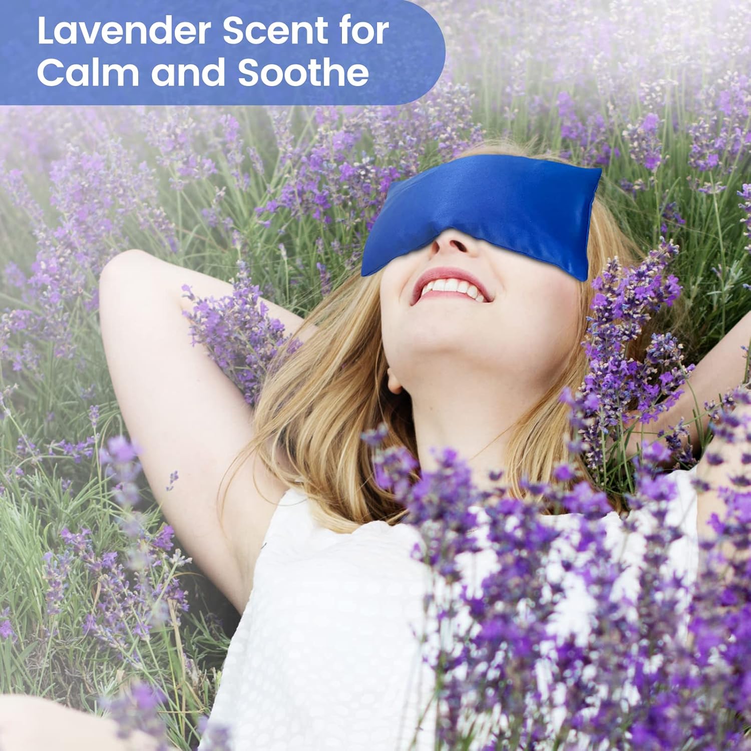 SuzziPad Lavender Eye Pillows for Relaxation with Aromatherapy, Weighted Eye Mask for Sleeping, Meditation, Hot & Cold Eye Compress for Dry Eyes, Relaxation Options for Women, Yoga Eye Pillow, 4 Pack - Image 5