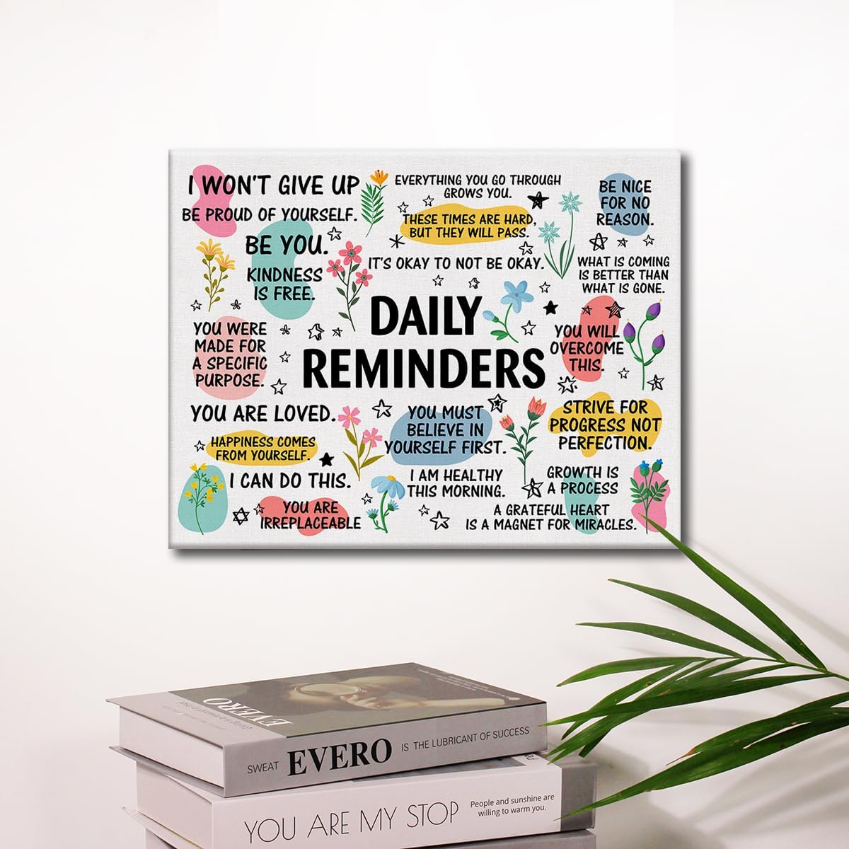Hijie Inspirational Wall Art Decor Motivational Framed Poster 11.5x15 Inch | Positive Affirmation Wall Decor, Daily Reminders, Encouragement Office Home Print Painting, Easel and Hanging Hook, Canvas - Image 3