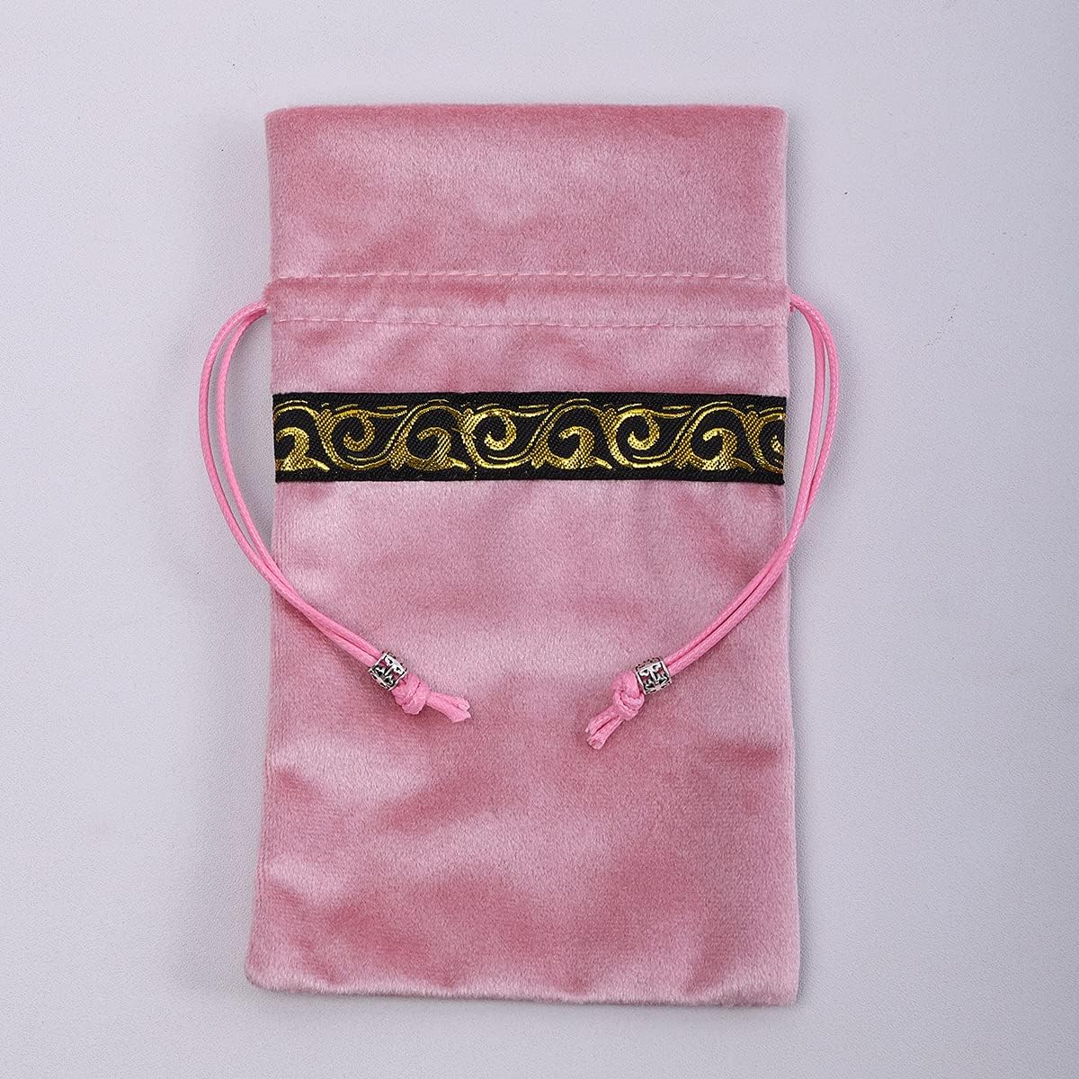 BLESSUME Altar Tarot Table Cloth for Reading Wicca Square Divination Velvet Cloth with Tarot Pouch (Pink 1) - Image 6