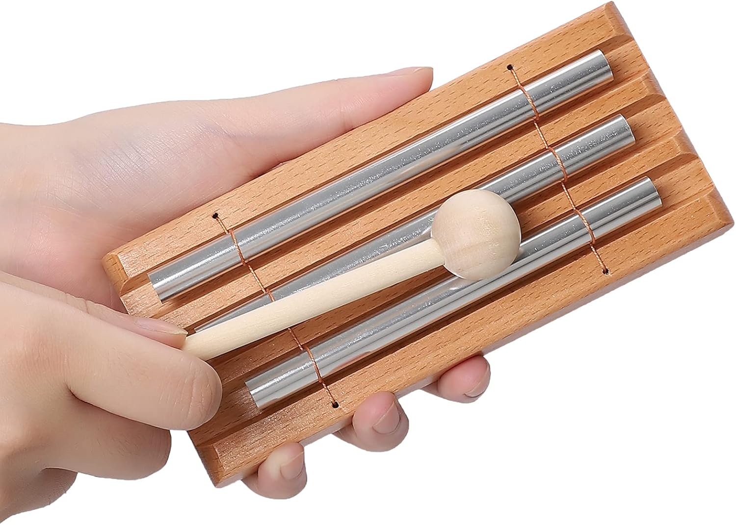 Energy Chimes Percussion Hand Bells: Trio 3 Tone Chime Music Instrument with Mallet for Yoga Meditation Sound Healing Teachers' Classroom Tools - Image 5
