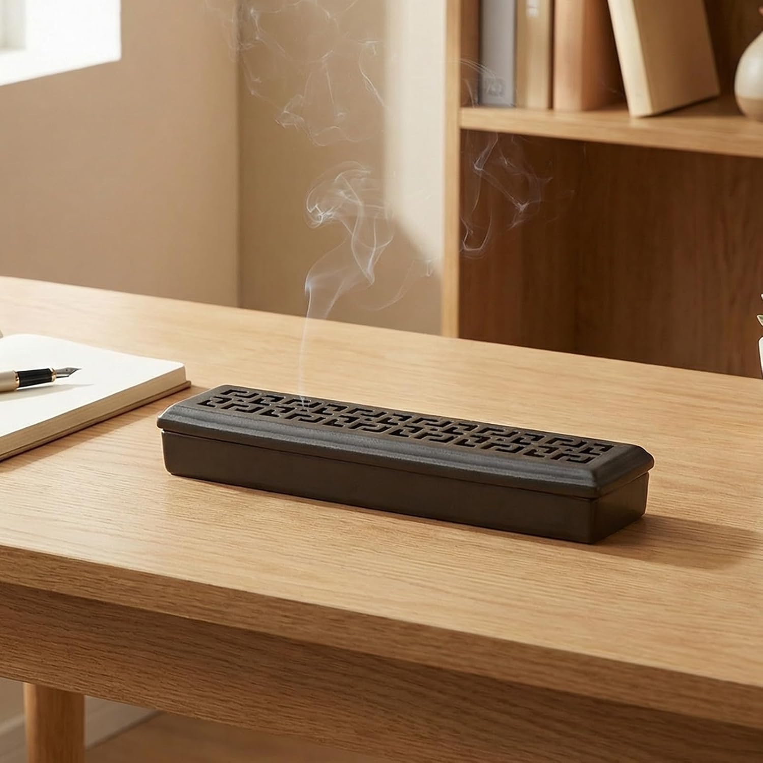 CEREMONY Incense Holder for Sticks, Ceramic Insence-Stick Holder Ash Catcher, Incense Holder Timkburner for Meditation Yoga Spa Room Incense Holder (Lever Brown) - Image 8
