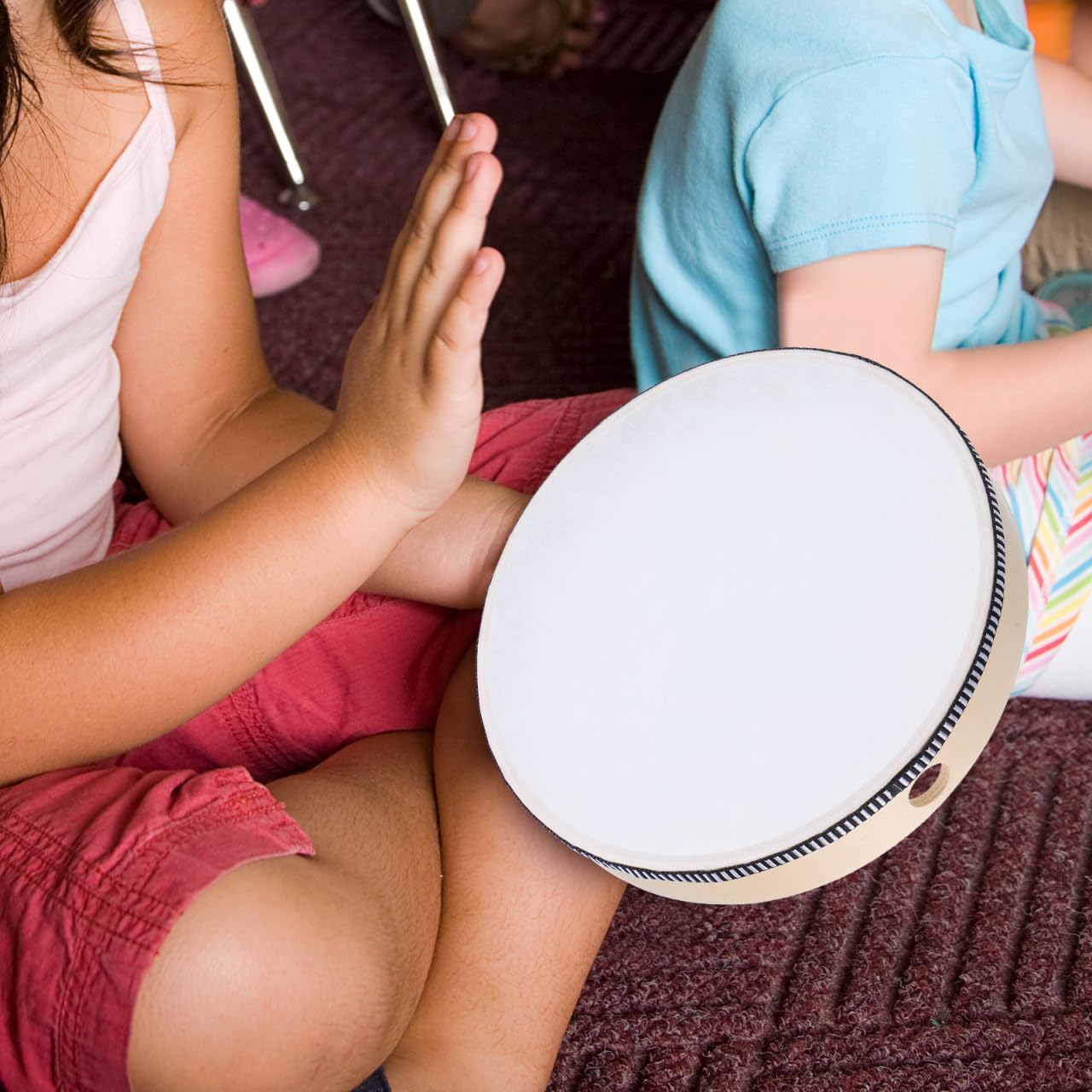 Abaodam Wooden Frame Drum 10 Inch Hand Held Drum with Stick Music Percussion Instrument for Singing Dancing Beginner Practice Party Favors - Image 6