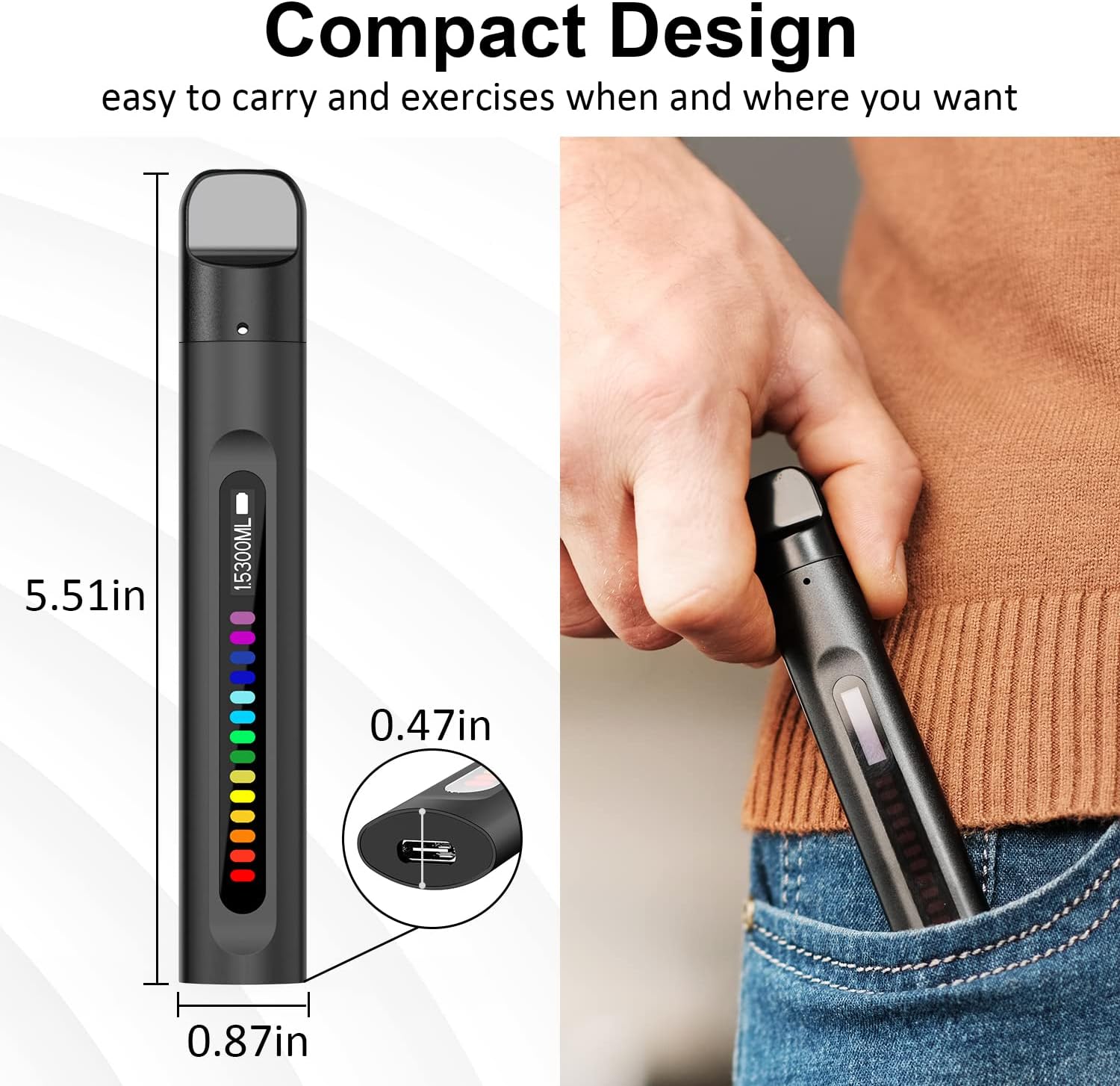 Breathing Trainer with Display, Portable Breathing Exercise Device, Rechargeable Breath Training Tool with Detachable Mouthpieces, Compact Handheld Design for Fitness, Daily Routine and Travel - Image 5