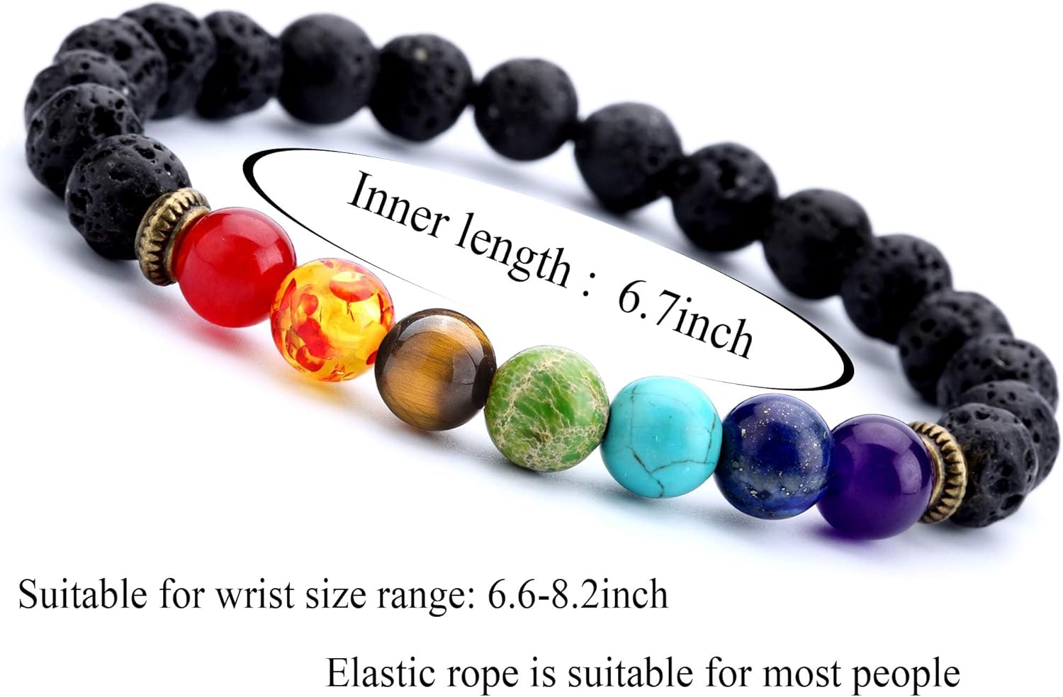 Men Women 8mm Lava Rock 7 Chakra Beads Chakra Bracelet Braided Rope Natural Stone Yoga Bracelet Bangle - Image 4