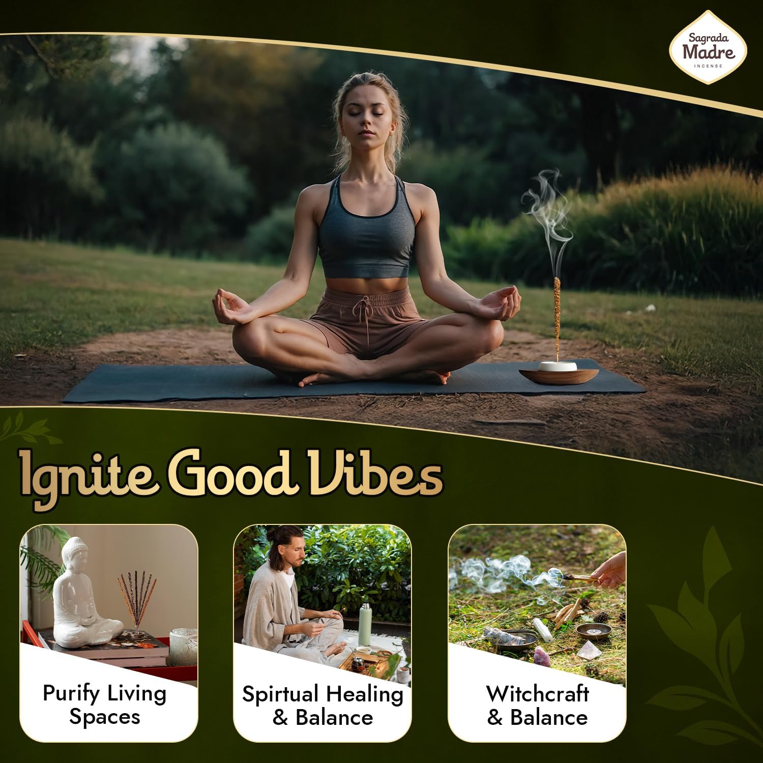 7 Chakra Incense Sticks by Sagrada Madre, 7 Count, 9" Long - Palo Santo Chakra Alignment & Meditation Incense with Copal, Lavender & Sandalwood for Spiritual Healing & Energy Balance - 1 Hour Burn - Image 6