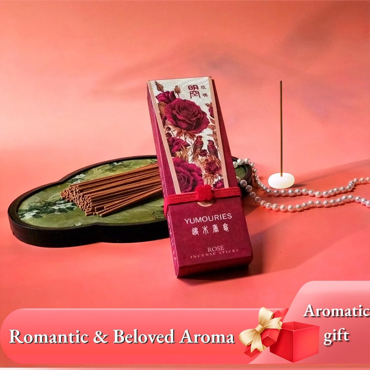 Rose Incense Sticks 30g · Non-Toxic · Low Smoke for Romance | Chinese woody-floral incense, Sandalwood & Agarwood base. No bamboo core. 20-min burn, Ideal for home fragrance & self-love - Image 6