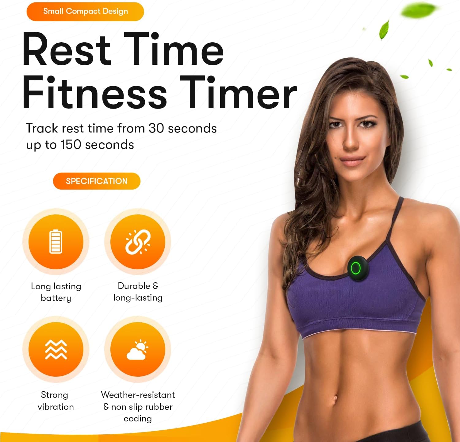 Rest Time Fitness Timer - Countdown Gym Timer and Stopwatch, Vibrating, Compact Design, Rechargeable Battery - Image 2