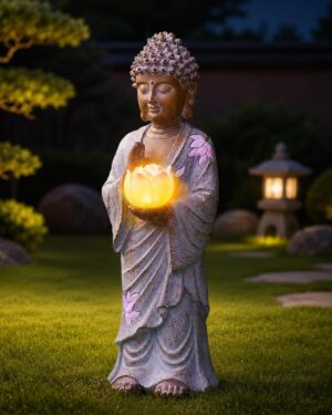 Nacome Solar Buddha Garden Statue D...