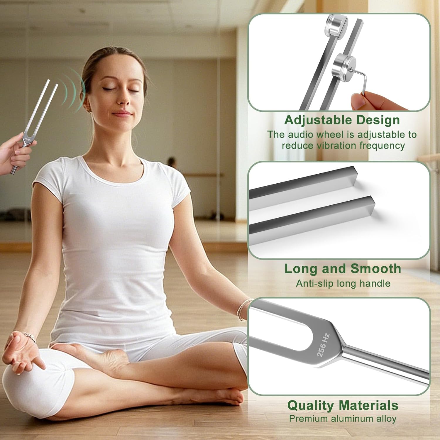 Tuning Forks for Healing Set – 128Hz 136.1Hz 256Hz 384Hz Weighted & Unweighted Resonance Sound Therapy Tuning Fork Set, Healing Instruments for Meditation Yoga Chakra Balance - Image 5