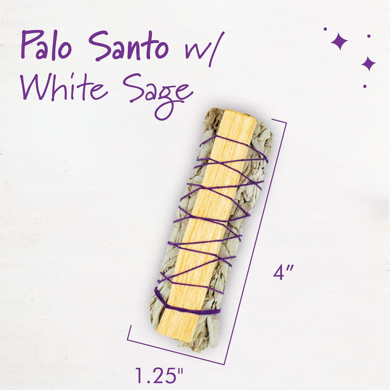 ESPOIR & AMOUR Palo Santo White Sage 4-6" Spiritual Smudging Sticks - Hand-Tied Sage Bundle for Cleansing Negativity - Sustainably Harvested 4 Inch Californian Sage - Image 2
