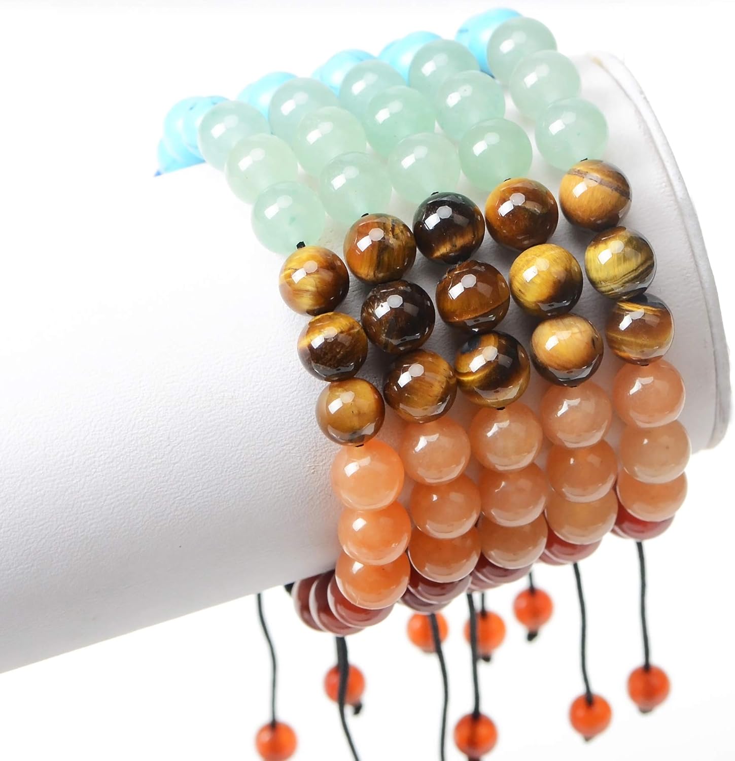 MASSIVE BEADS Natural Healing Power Gemstone Crystal Beads Unisex Adjustable Macrame Bracelets - Image 2