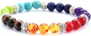 Men Women 8mm Lava Rock 7 Chakra Be...