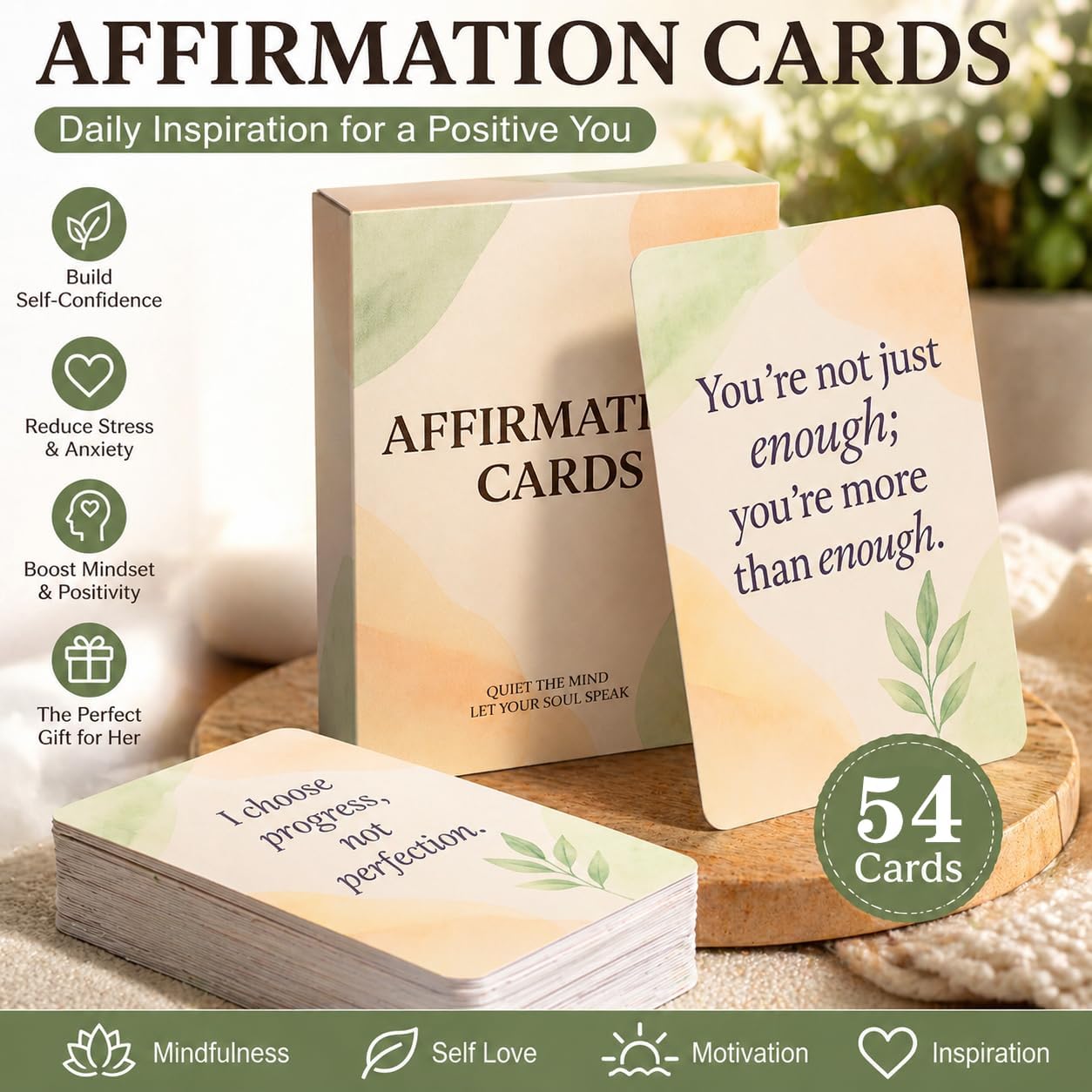 Affirmation Cards - Daily Inspirational and Motivational Cards | Best gift for women,Promote self-confidence,Contains no profanity or slang,Self-care - Image 3