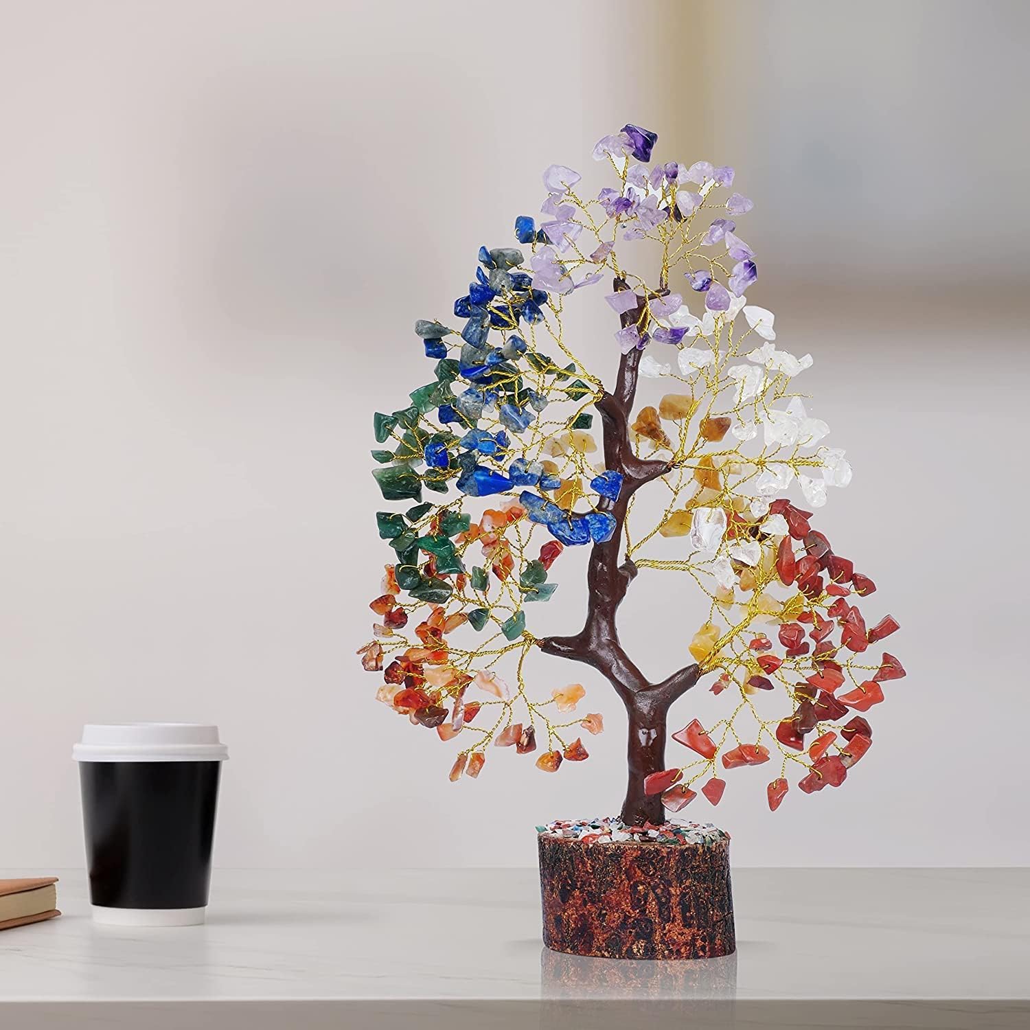 YATSKIA 7 Chakra Tree of Life - Crystals and Healing Stones | Birthday Gifts | Crystal Tree for Positive Energy | Home & Office Decor | Gifts for Women - Image 6