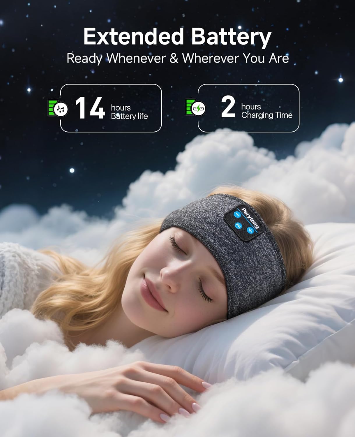 Perytong 2 Pack Sleep Headphones, Sleeping Headphones | Bluetooth Headband with Ultra-Thin HD Stereo Speaker, Wireless Headphone for Sports, Insomnia, Yoga, Air Travel, Meditation - Image 7