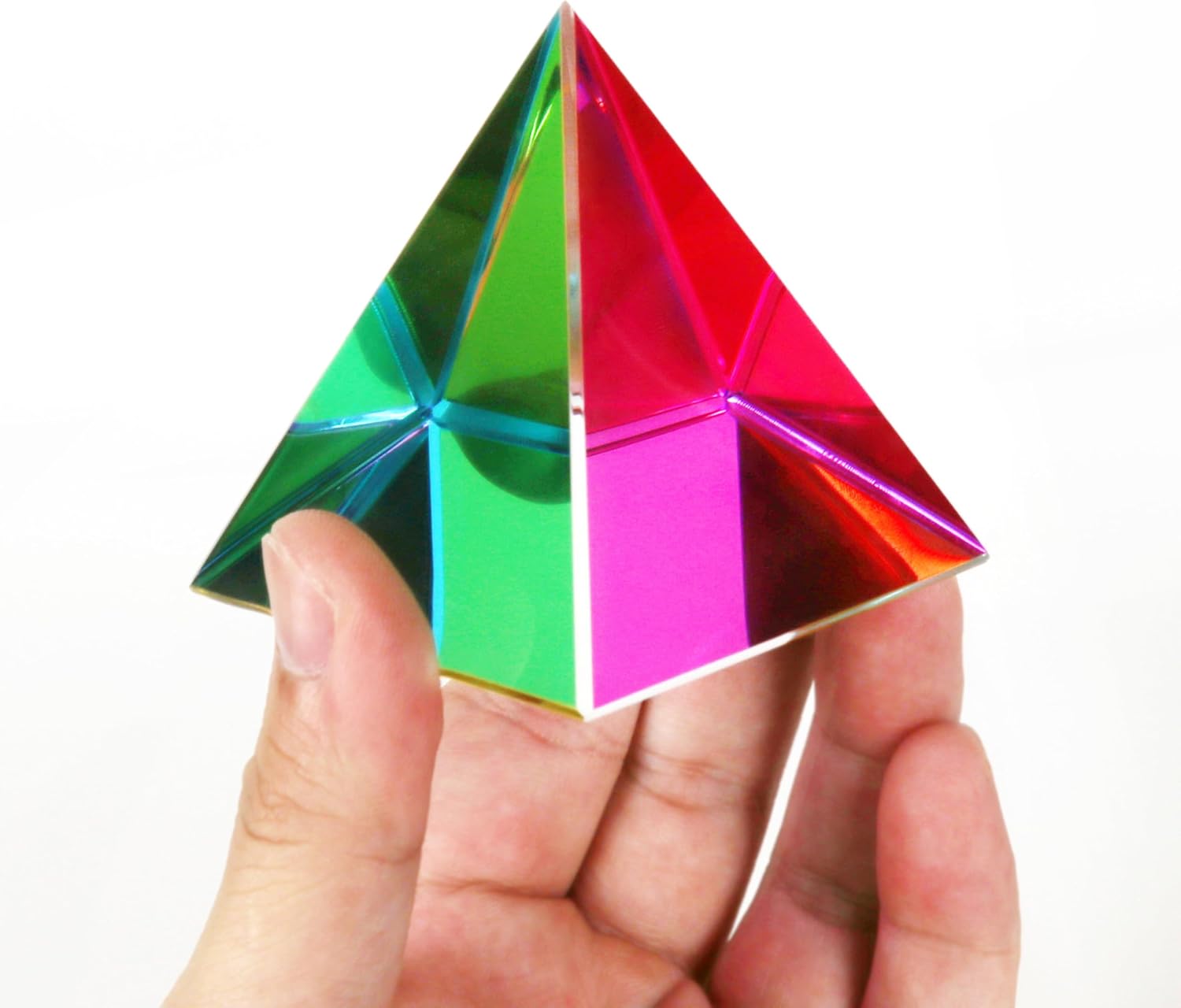 CMY Cube Original Pyramid (60mm),Crystal Sun Catcher Prism for Home or Office décor Gifts,Optical Color Cube - Image 4