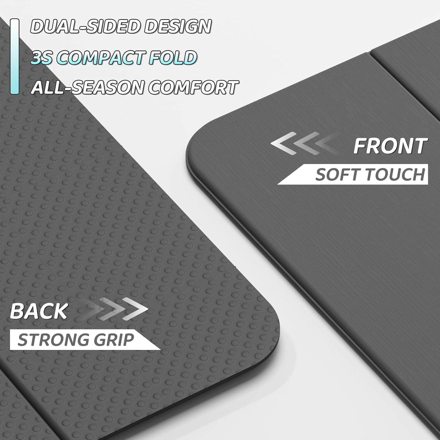 ILILI Foldable Yoga Mat 71 * 24 * 0.3 Inch, Lightweight TPE Non Slip Exercise Mat, Waterproof Portable Fitness Mat for Home Gym, Pilates, Stretching & Daily Workouts - Image 3