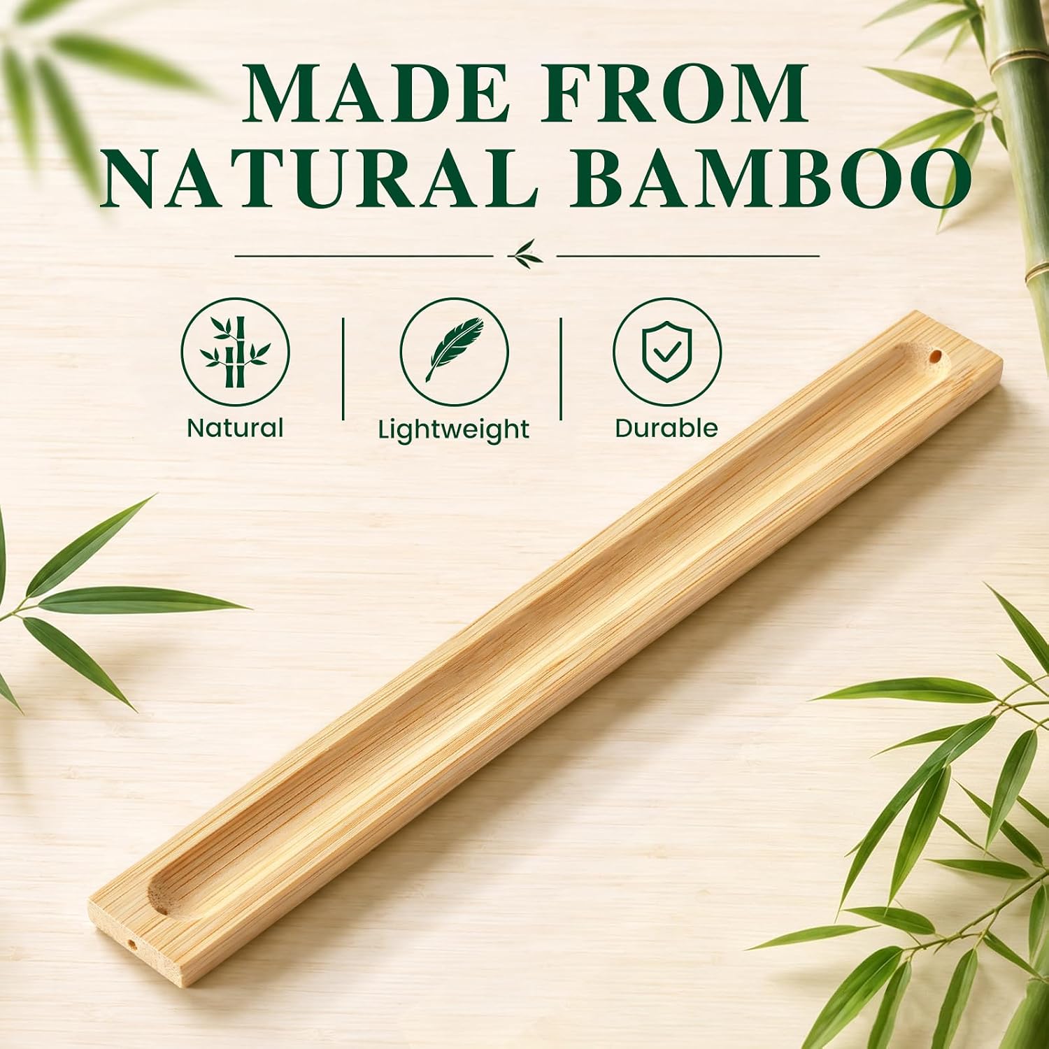 6 Pack Bamboo Incense Holders for Sticks, Ash Catcher Design | Compact Design, Space-Saving, Lightweight, Easy Placement, Multi-Room Use, Everyday Convenience - Image 3