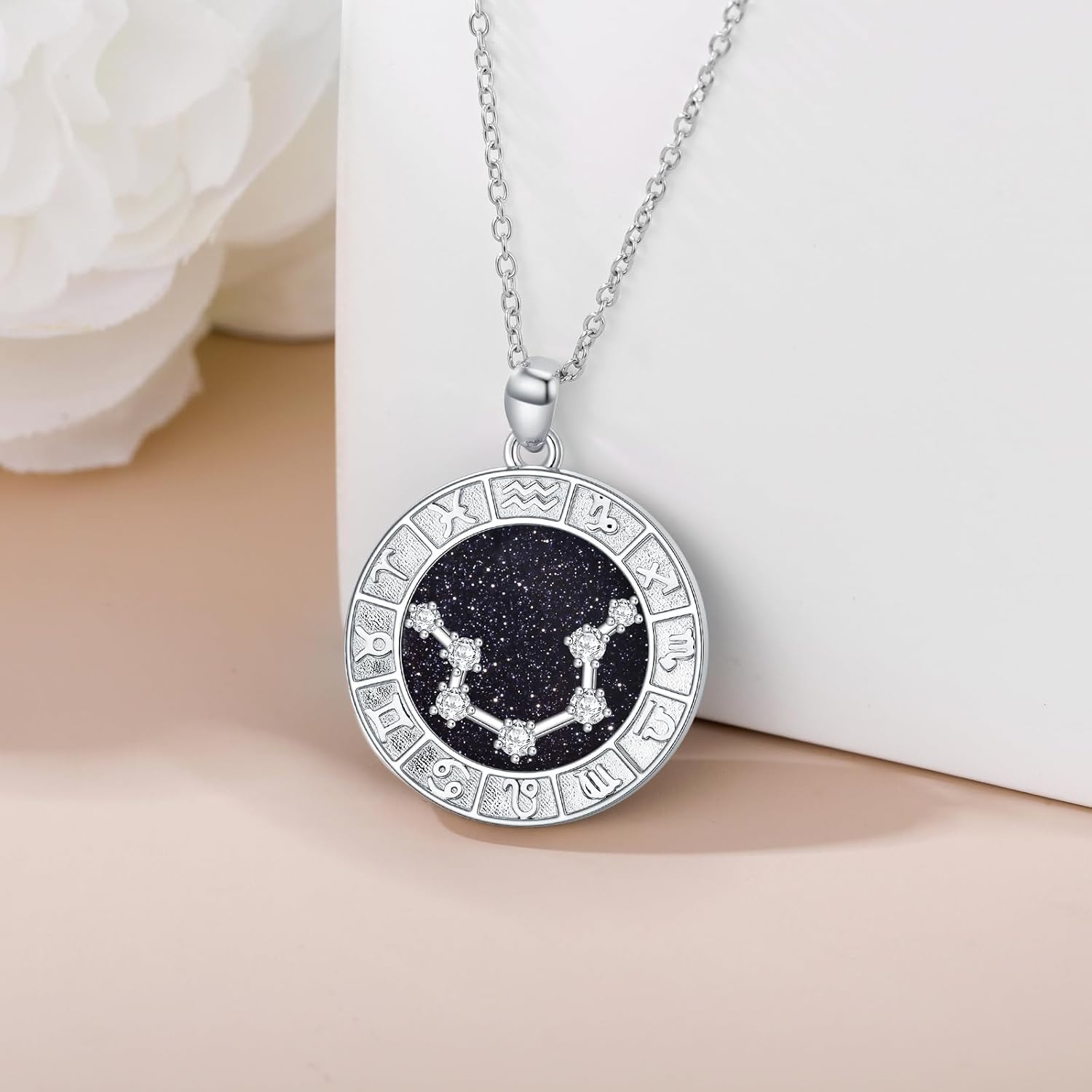 12 Zodiac Sign Necklace 925 Sterling Silver Constellations Pendant Necklace Jewelry Gifts for Women Men Friend Christmas Birthday,18+2 inch - Image 3