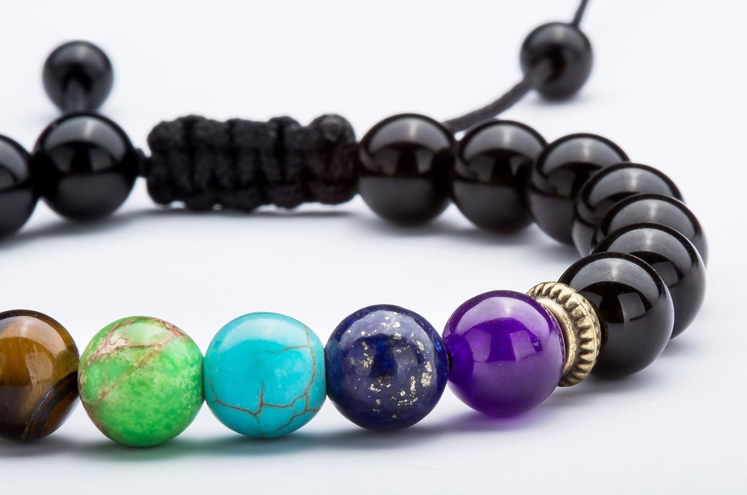 Men Women 8mm Lava Rock Beads Chakra Bracelet Braided Rope Natural Stone Yoga Bracelet Bangle - Image 7