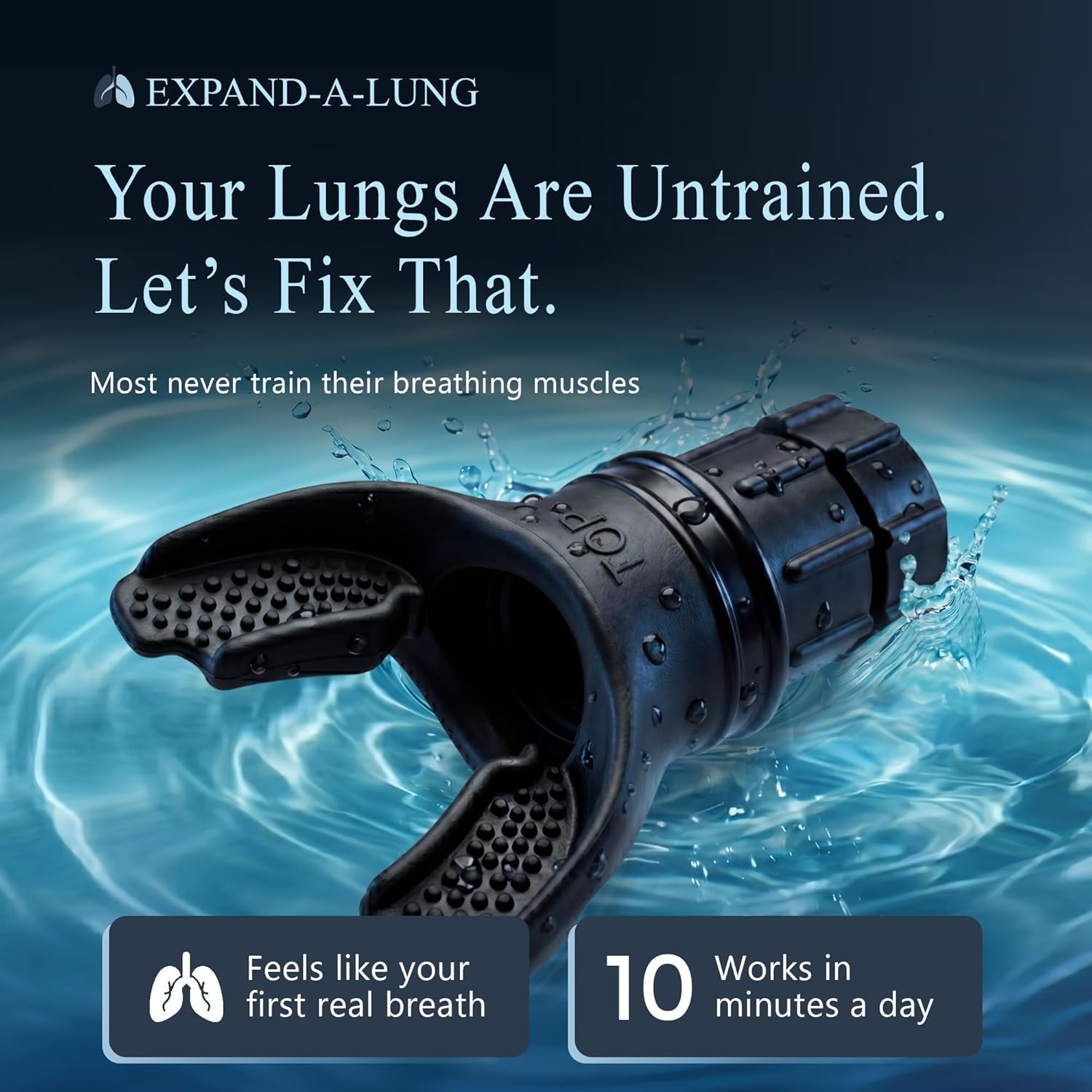 EXPAND-A-LUNG | Breathing Exercise Fitness Trainer | Inspiratory Muscle Strength Tool | Breathe Easier with Stronger Lungs | Dual-Way Inhale-Exhale Adjustable Resistance Settings - Image 2