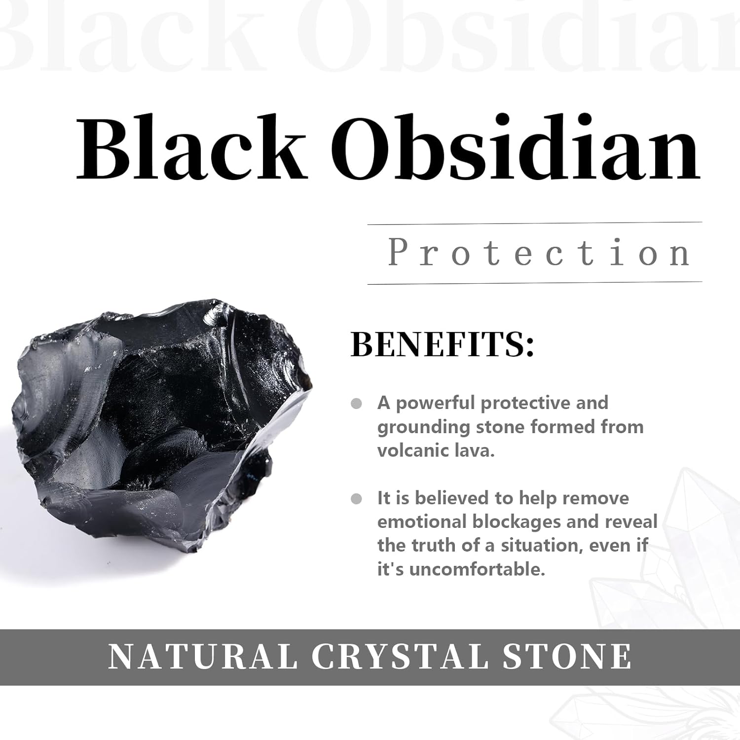 rockcloud Black Obsidian Rune Stones Tumbled Engraved Lettering Crystal Set for Wicca Crystals Healing Chakra Reiki - Image 2