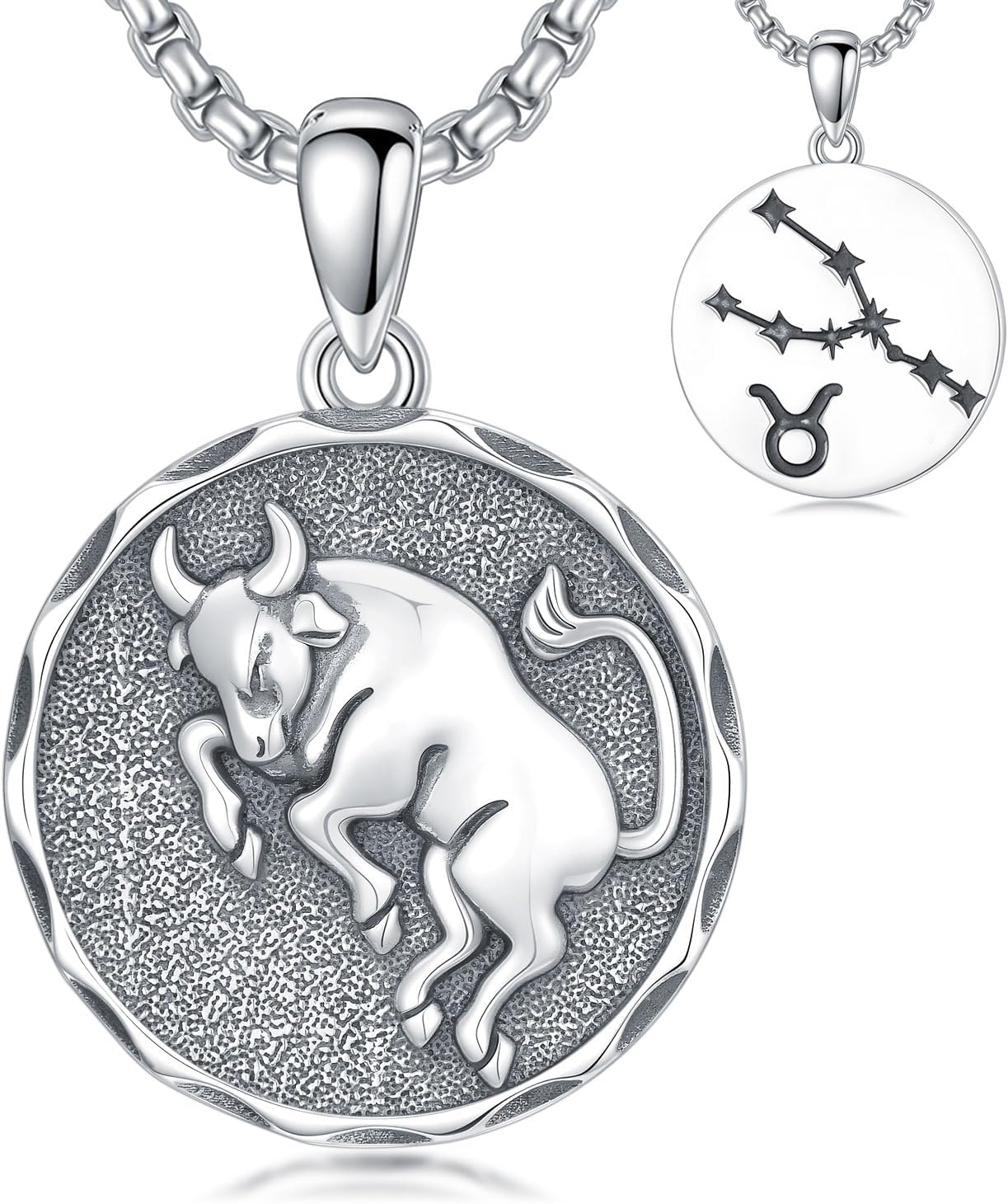 Zodiac Necklace 925 Sterling Silver Constellation Celestial Necklace Zodiac Sign Charm Horoscope Astrology Jewelry Birthday Gifts for Men Women Christmas