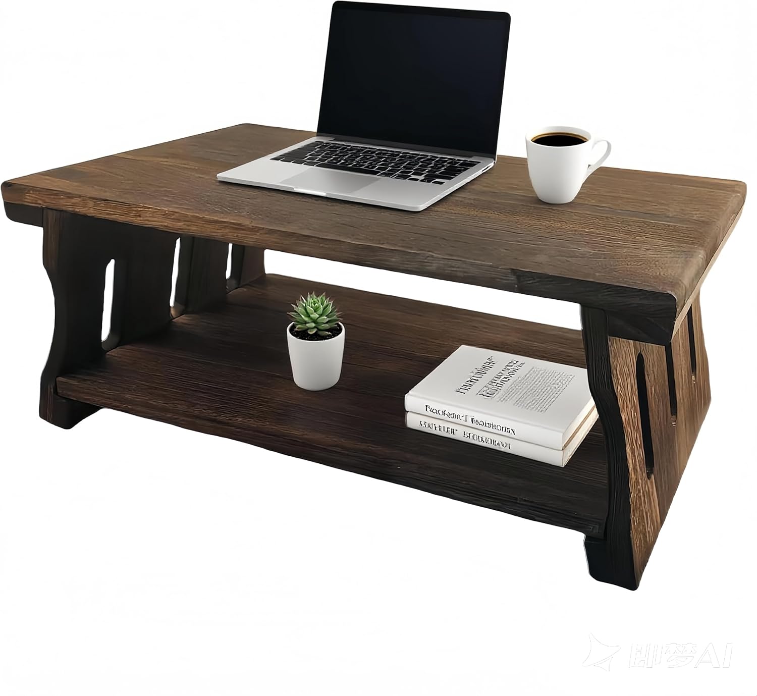 Folding Floor Table,Meditation Altar Table for Home Decor,Hand Carved Natural Brown Wood Small Puja Table, Used in The Tea Table Japanese,Study Room,IT is 24Inches(L),12 Inches(W) , 21 Inches(H)