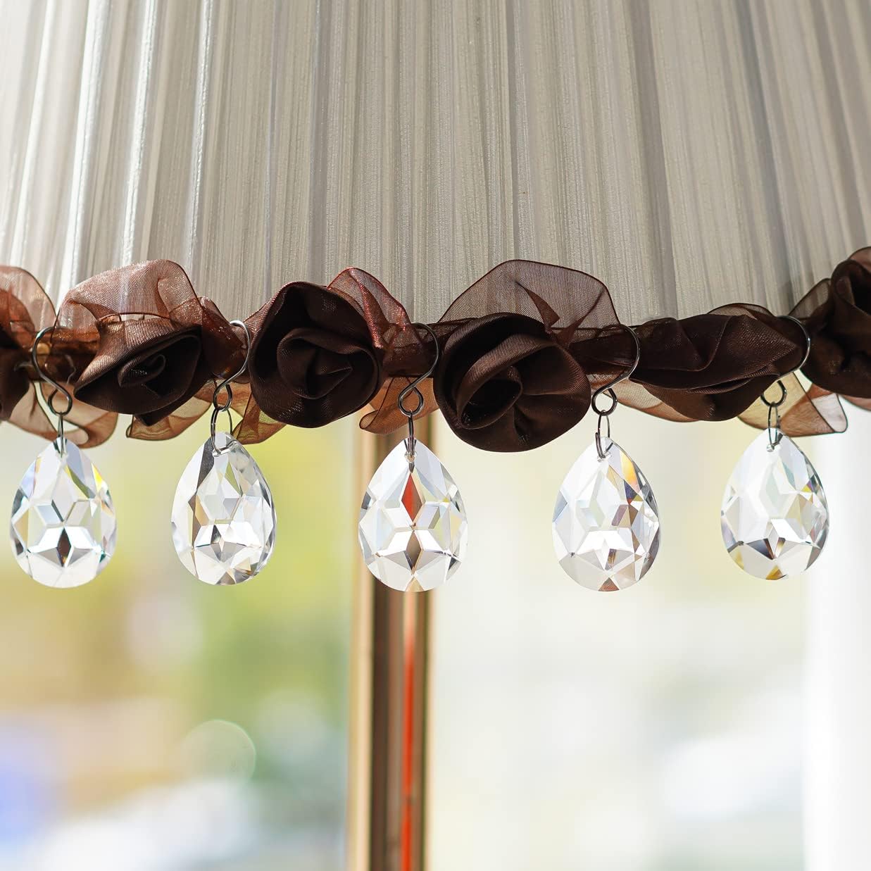 10pcs 38mm Clear Crystal Teardrops Chandelier Parts,Chandelier Crystal Prisms Pendants with Hook,Hanging Crystals for Lamp Window Christmas Tree Decoration Suncatcher - Image 3