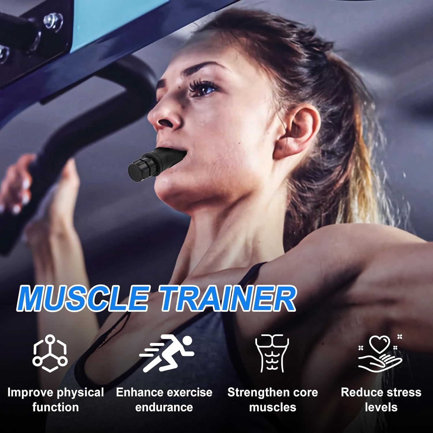 3 PCS Portable Breathing Trainer with Adjustable Resistance Settings (Black/Grey/White) - Image 5