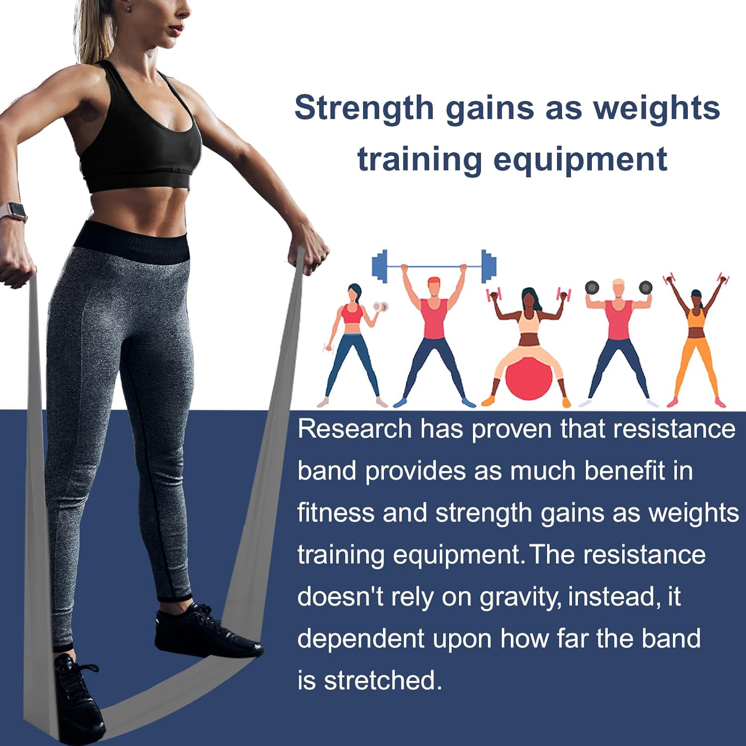 A AZURELIFE Resistance Bands,Professional Long Non-Latex Elastic Stretch Bands,Exercise Bands for Physical Therapy, Yoga, Pilates, Rehab, at-Home or The Gym Workouts, Strength Training - Image 3