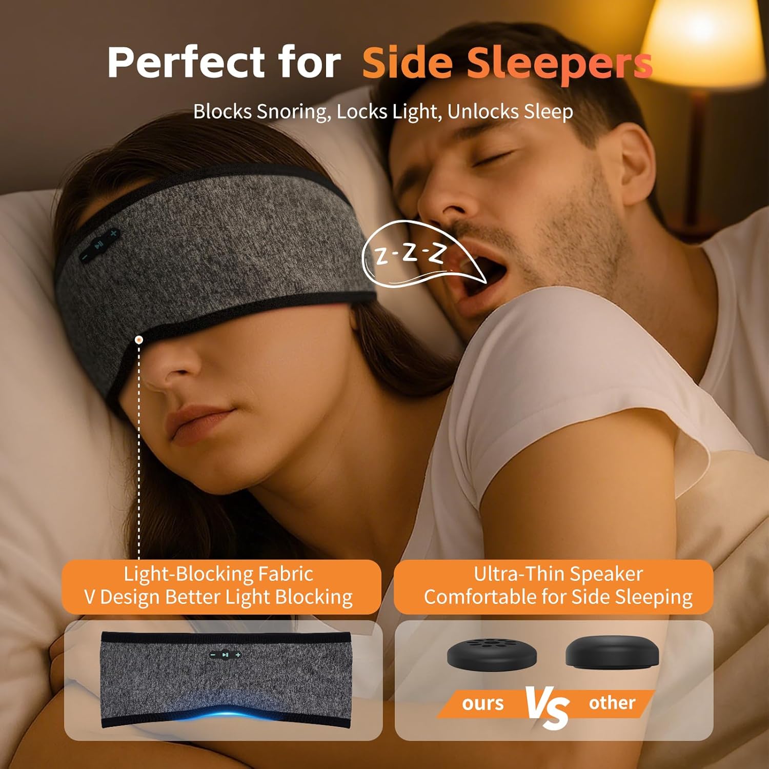 Sleep Headphones Bluetooth 6.0 Headband, 20H Playtime Headband Headphones with HD Stereo Speakers, Sports Wireless Earphones for Side Sleepers Workout Yoga Travel Meditation, Gifts for Women Men - Image 4