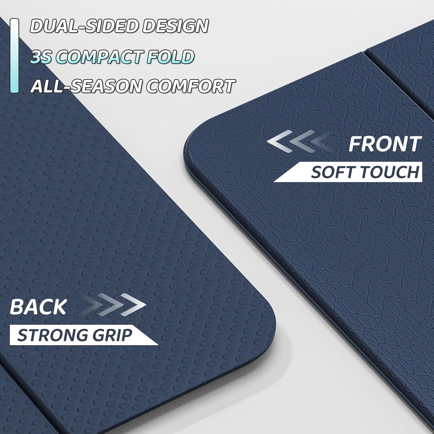 ILILI Foldable Yoga Mat 71 * 24 * 0.3 Inch, Lightweight TPE Non Slip Exercise Mat, Waterproof Portable Fitness Mat for Home Gym, Pilates, Stretching & Daily Workouts - Image 3