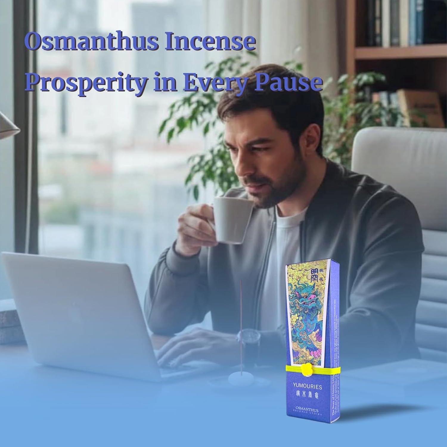 Osmanthus Incense Sticks 30g · Non-Toxic · Low Smoke for Focus | Chinese woody-floral incense, Sandalwood & Agarwood base, No bamboo core,20-min burn,Great for office, study &Meditation - Image 3
