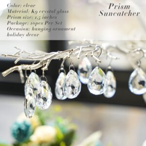 10pcs 38mm Clear Crystal Teardrops ...