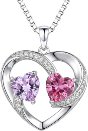 CRMAD Birthstone Necklace for Women...