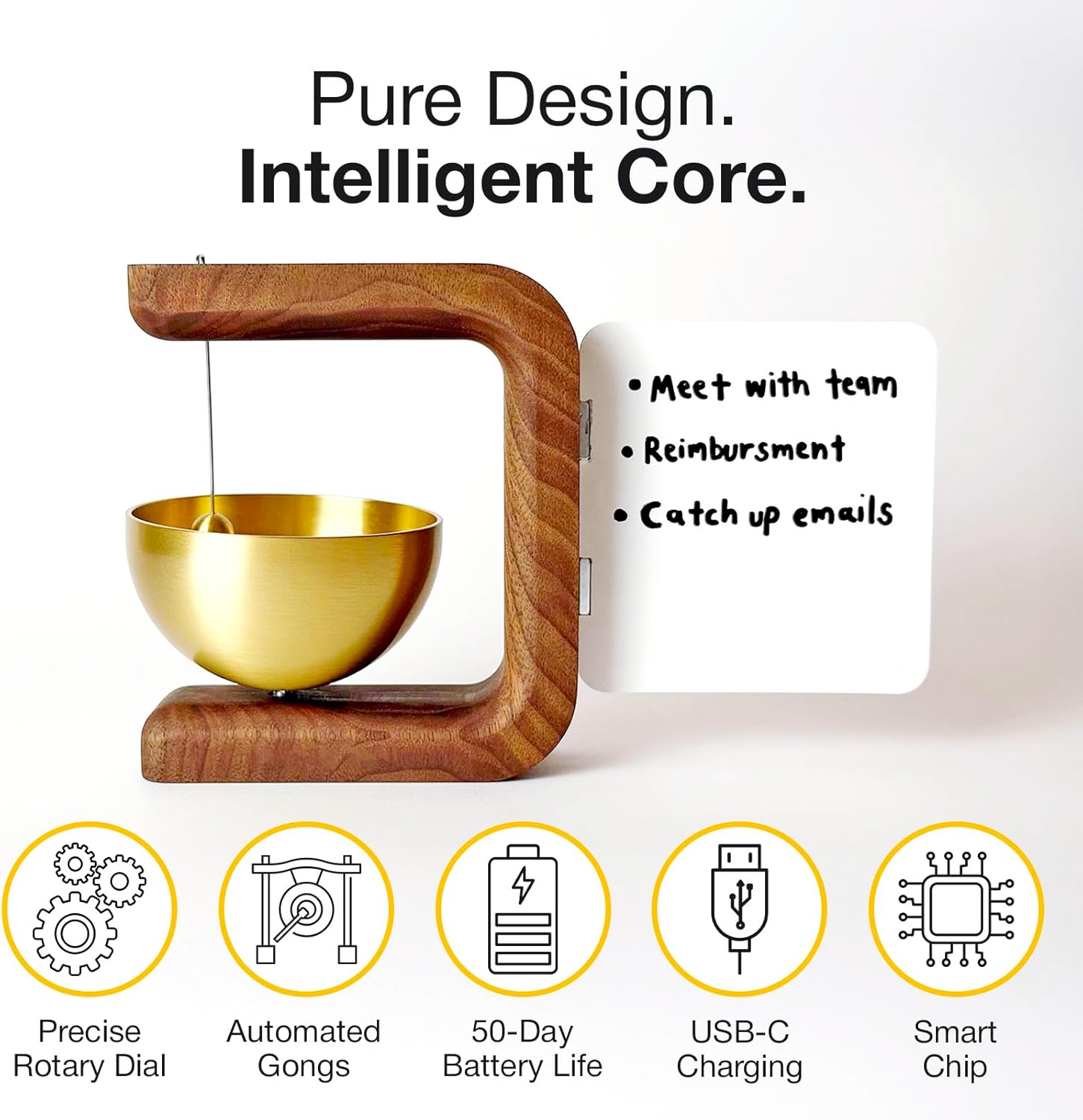 Pro Timer P2 - Elegant Wooden Pomodoro Timer - an Original Productivity Tool with Magnetic Memo Board – High-End Quality Desk Device for Focus, Meditation & Productivity - Ideal for Work & Study - Image 4