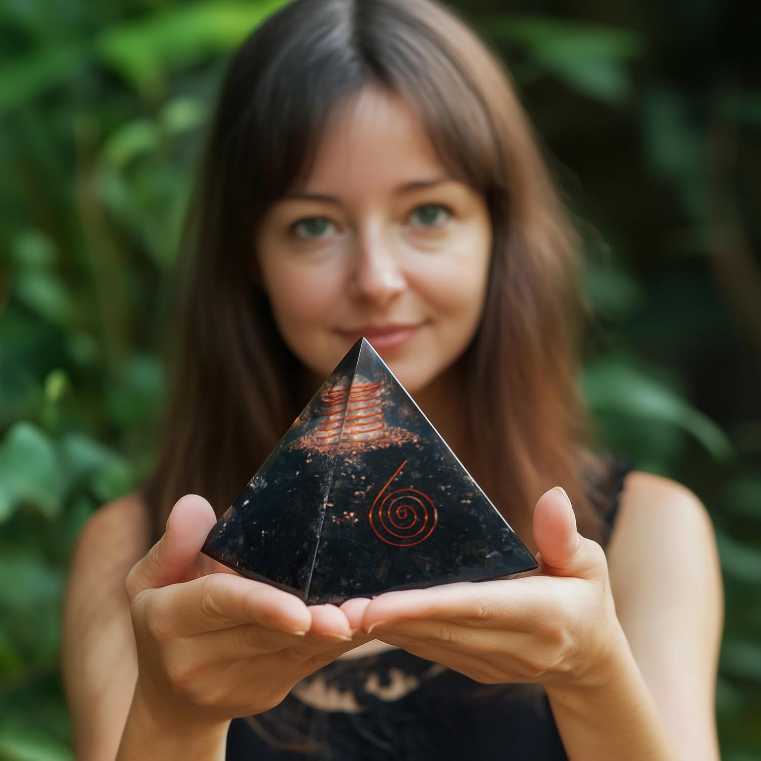 Shungite Orgonite Pyramid for Energy cleansing, Protection, Grounding Energy, Spiritual Healing | Handmade Orgonite pyramids with Copper Coil and Crystal Quartz for Chakra Protection - Image 6