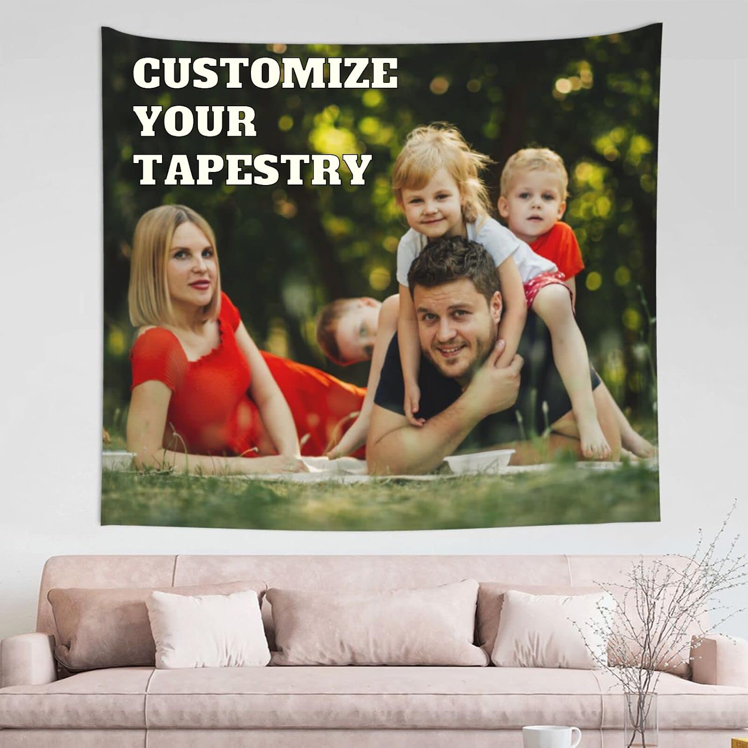 XIAYUEHUA Custom Tapestry Upload Image Customized Backdrop Flag for Bedroom Personalized Banners and Signs Wall Hanging Room Decor (60'' x 51'' Horizontal) - Image 7