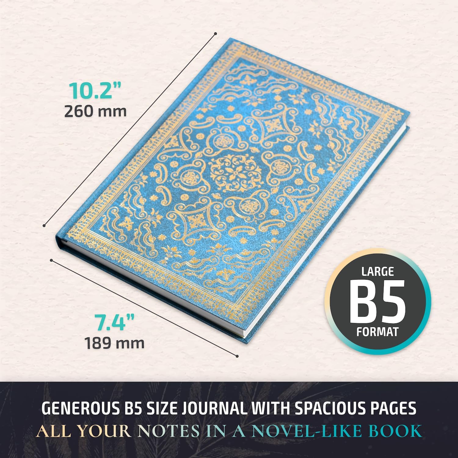 Grimoire Journal Hardcover 7x10 inch, 256 Lined Pages Gold Vintage Dream Book of Shadows Gothic Journal Diary, B5 Dark Academia Poetry Fantasy Notebook for Women (Green) - Image 5