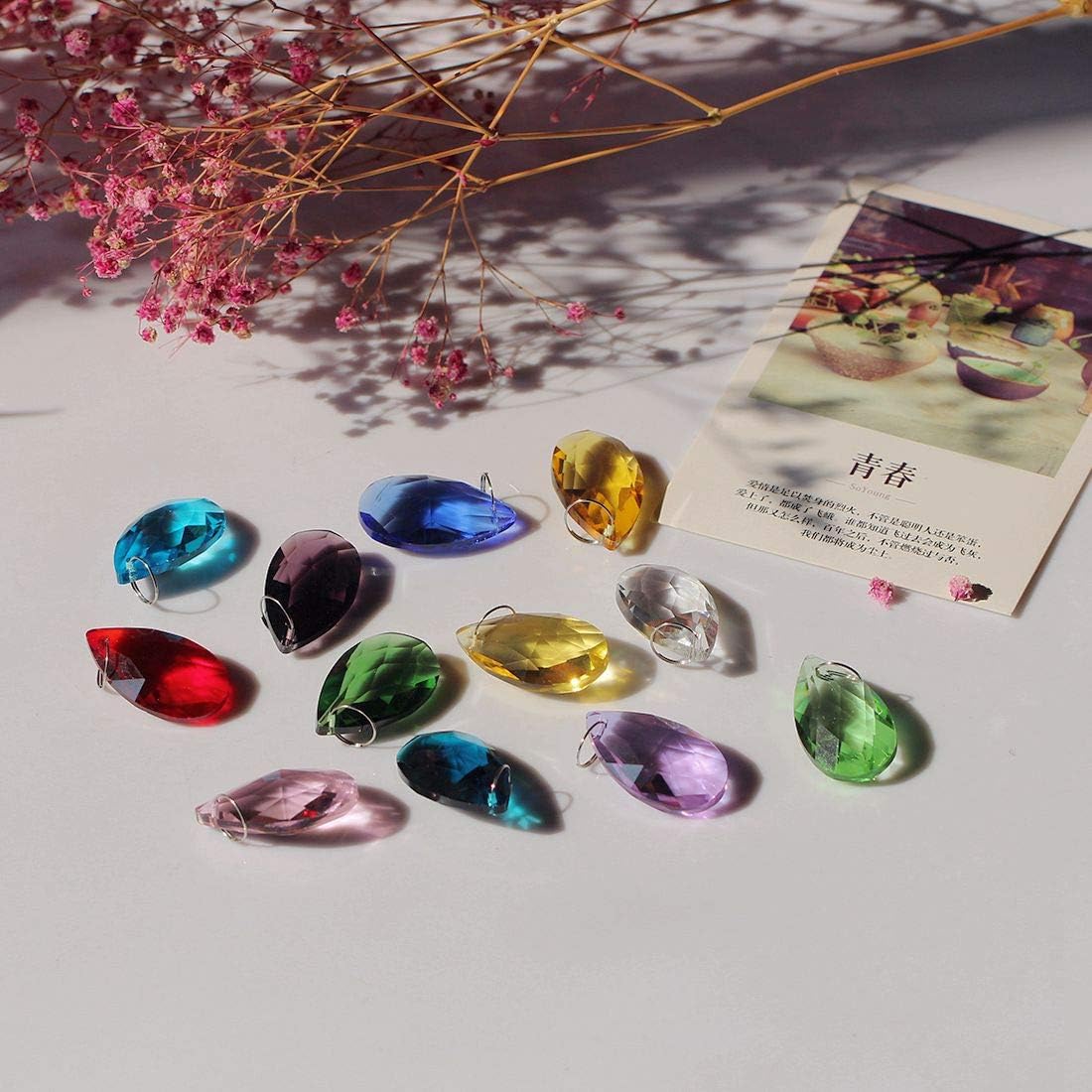 H&D HYALINE & DORA 38mm Multi-Color Feng Shui Faceted Decorating Crystal Grid Prism,Pack of 12 - Image 7