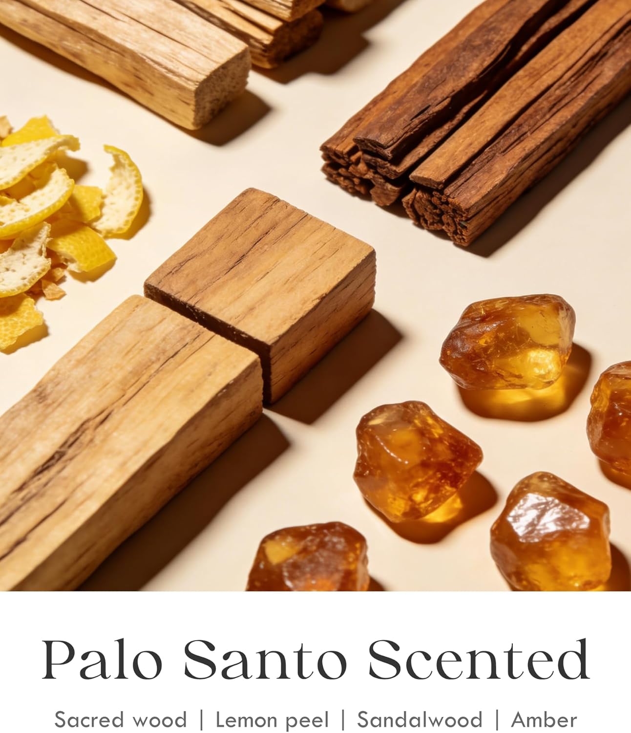 AOOVOO Palo Santo Candle for Meditation & Cleansing - 3 Wick 12oz Scented Candle with White Crystals & Palo Santo Inside, Non-Toxic Soy Candle for Spiritual Healing, Aromatherapy Gift for Women & Men - Image 4
