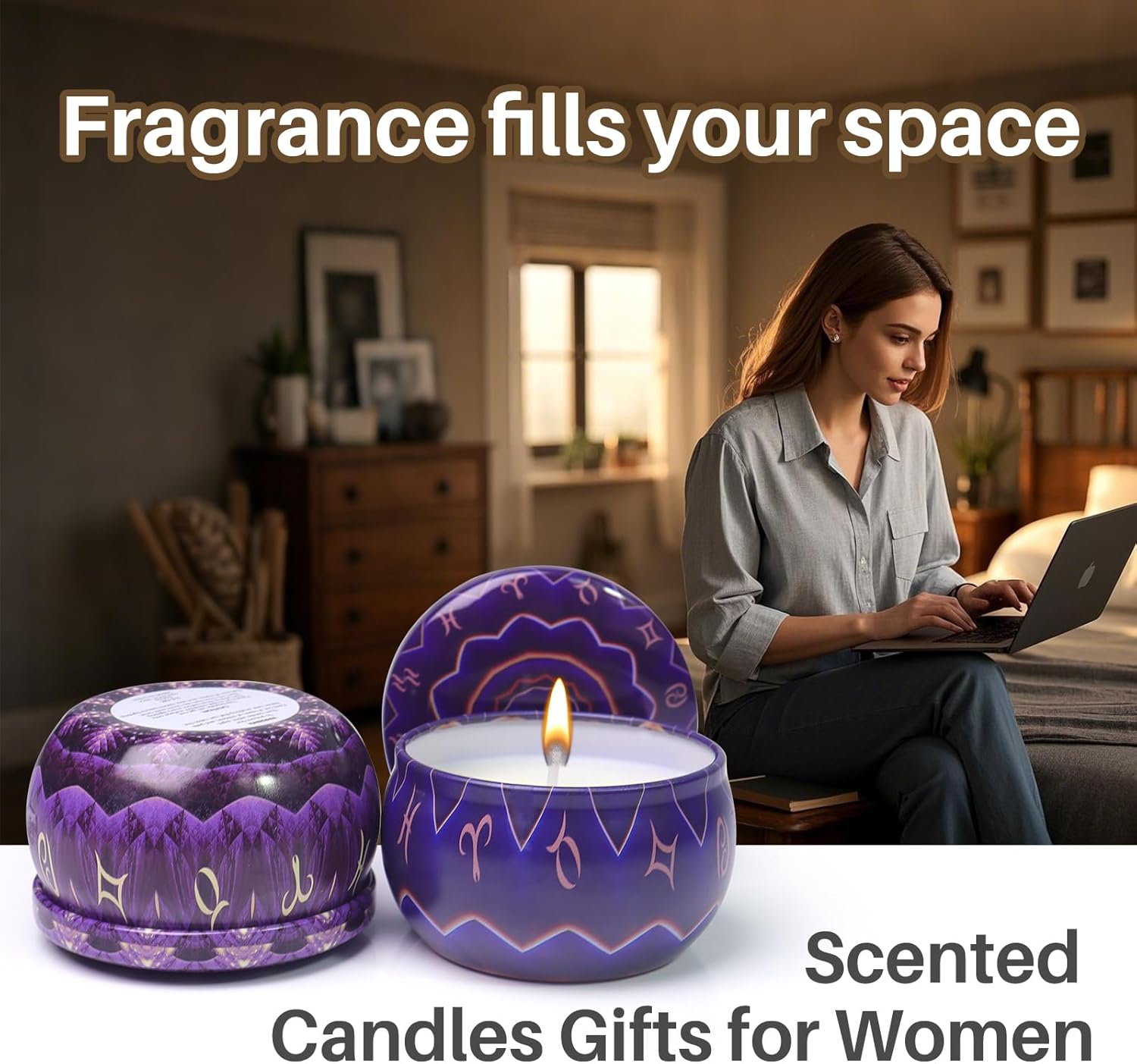 Zodiac Scented Candles Gifts Set, 12 Pack Soy Wax Travel Aromatherapy Candles with Essential Oils, Astrology Constellation Candle Set for Birthday, Mother's Day, Relaxation, Home Decor - Image 9
