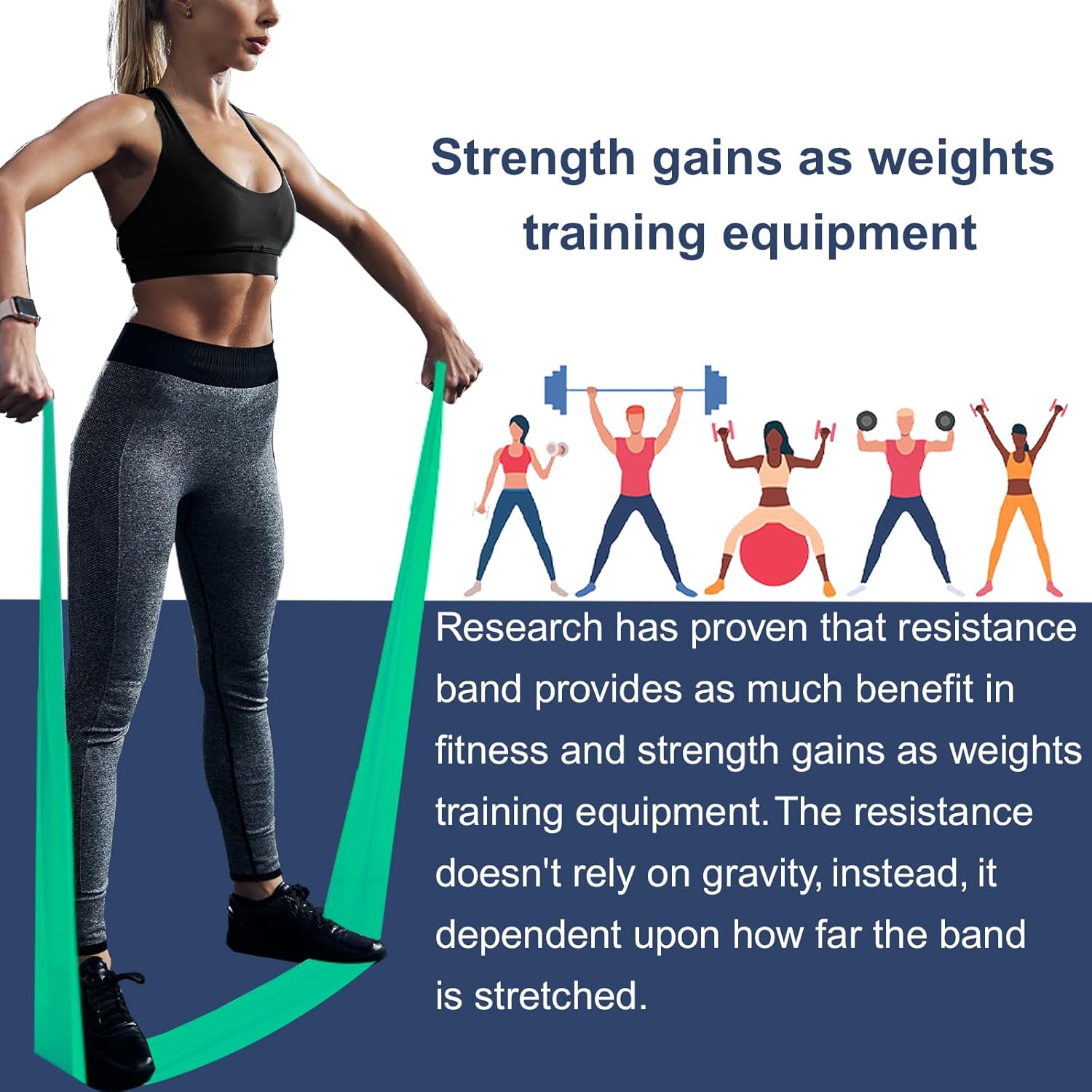 A AZURELIFE Resistance Bands,Professional Long Non-Latex Elastic Stretch Bands,Exercise Bands for Physical Therapy, Yoga, Pilates, Rehab, at-Home or The Gym Workouts, Strength Training - Image 2