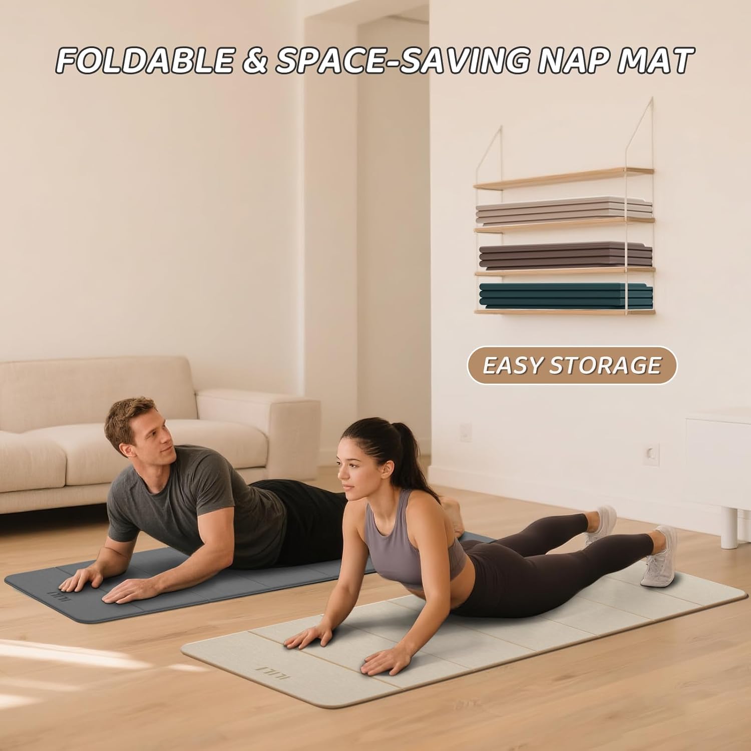 ILILI Foldable Yoga Mat 71 * 24 * 0.3'' - TPE Non-Slip Fitness Mat for Home,Waterproof & Lightweight (2lb) for Home Gym, Pilates & Stretching,Fitness Workouts - Image 7