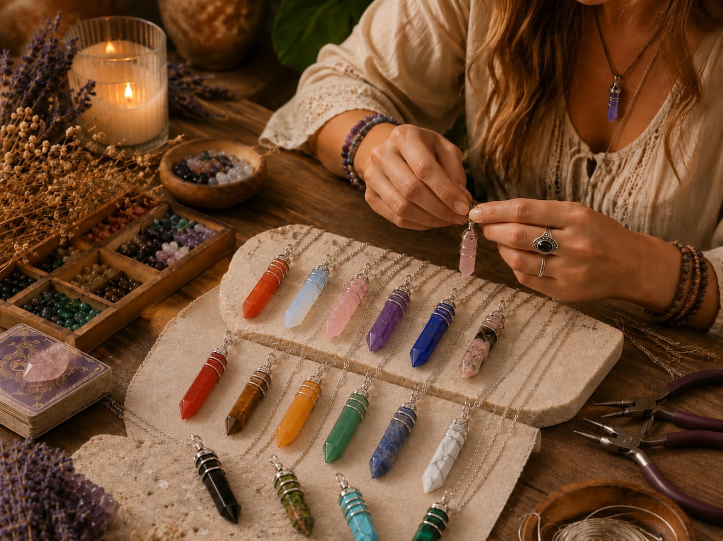 QINJIEJIE 20 PCS Healing Crystals Stones Sets Wands Bulk Natural Pocket Amethyst Crystal Rose Quartz Assorted Pointed Reiki Gemstones Polished Energy Meditation Chakra Mother's Day Gifts for Women - Image 7