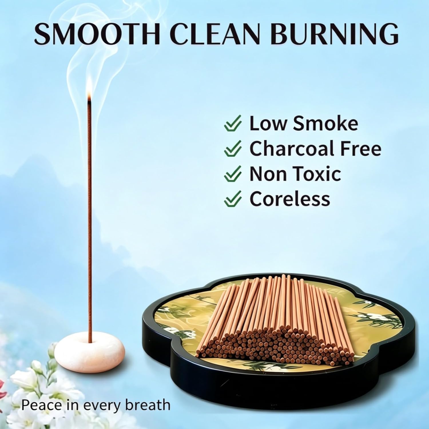 Osmanthus Incense Sticks 30g · Non-Toxic · Low Smoke for Focus | Chinese woody-floral incense, Sandalwood & Agarwood base, No bamboo core,20-min burn,Great for office, study &Meditation - Image 2