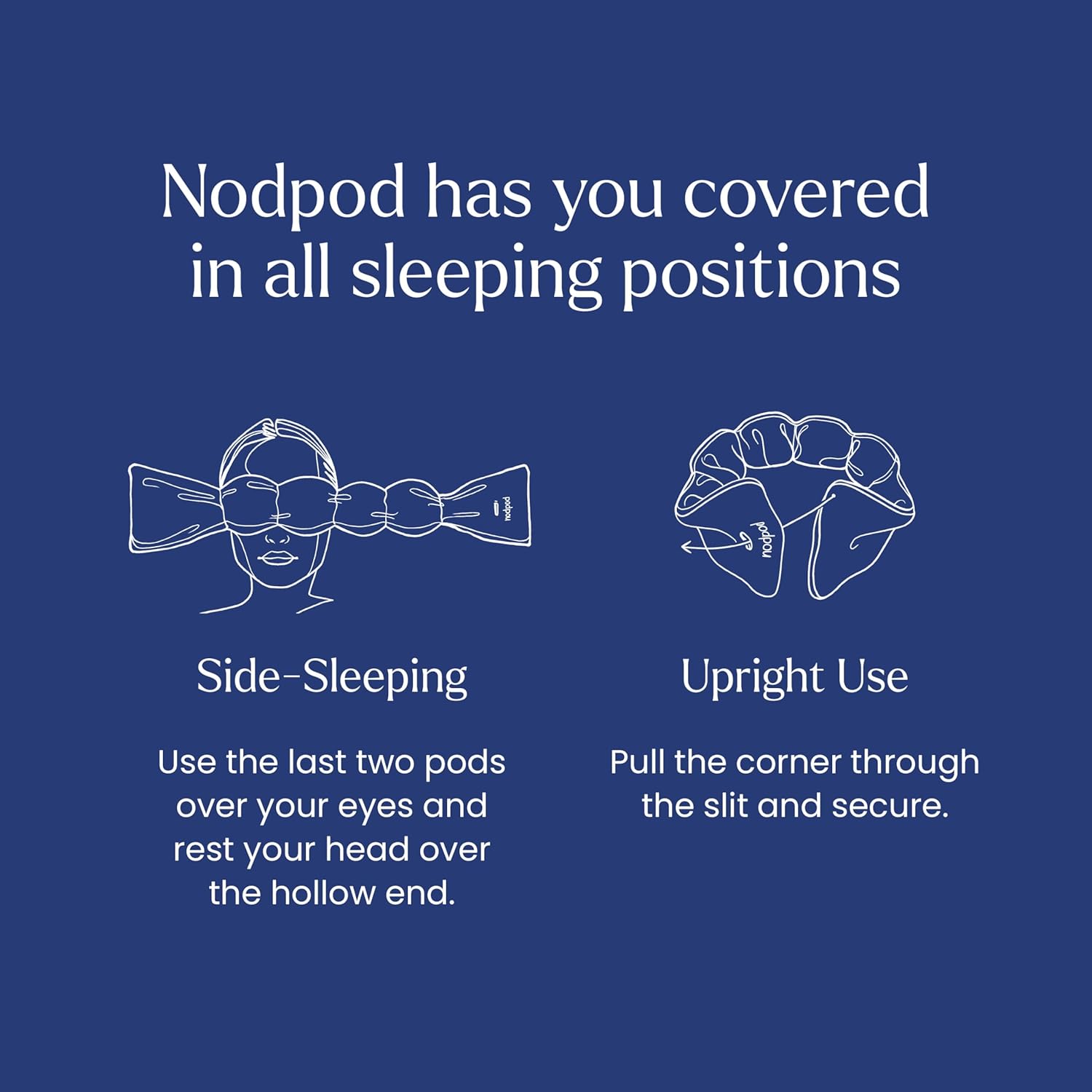 Nodpod Gentle Pressure Sleep Mask | Patented Light Blocking Design for Sleeping, Traveling & Relaxation - Midnight - Image 5